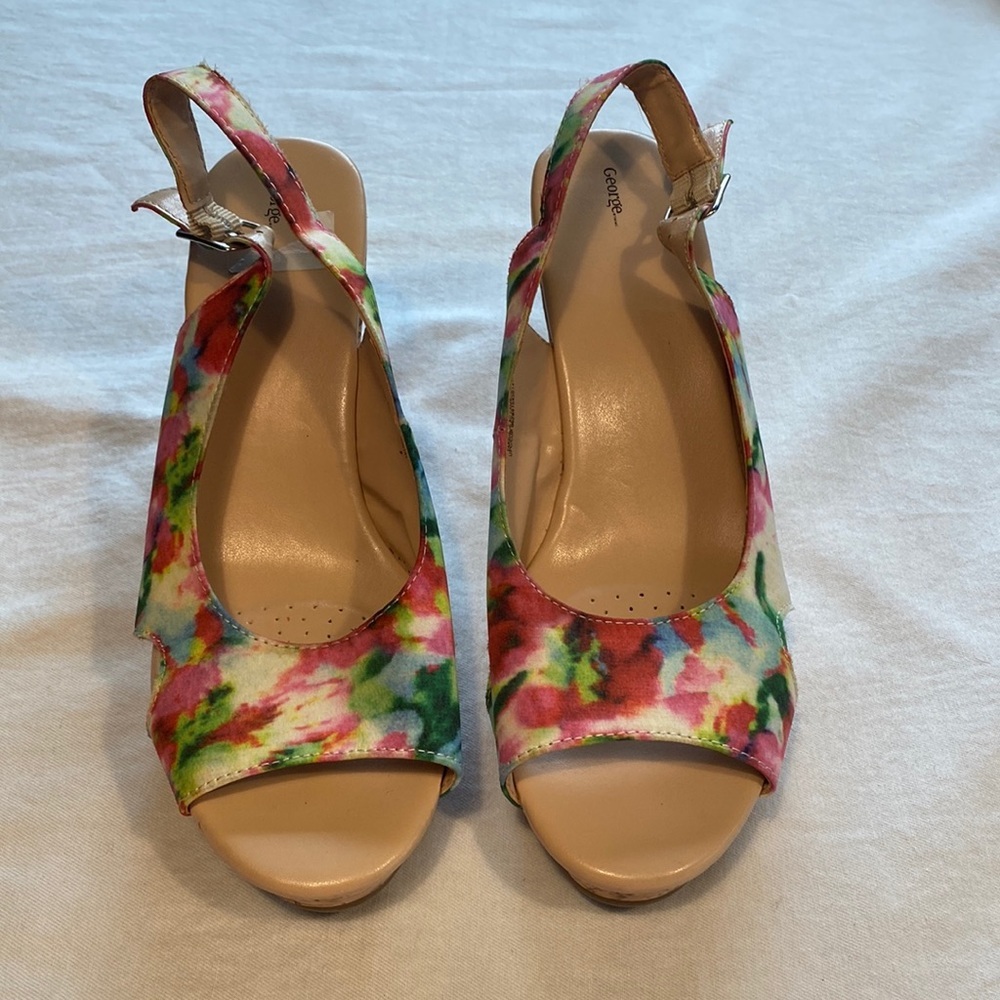 George Open Toed Wedge Sandals 9